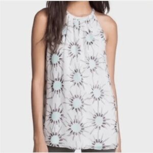 Diane Von Furstenberg Lainey Sunshine Print Silk
Tank Keyhole